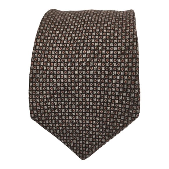 SUITSUPPLY Brown Geometric Wool Tie ITALY 61"/ 3.1" EC - Picture 1 of 6